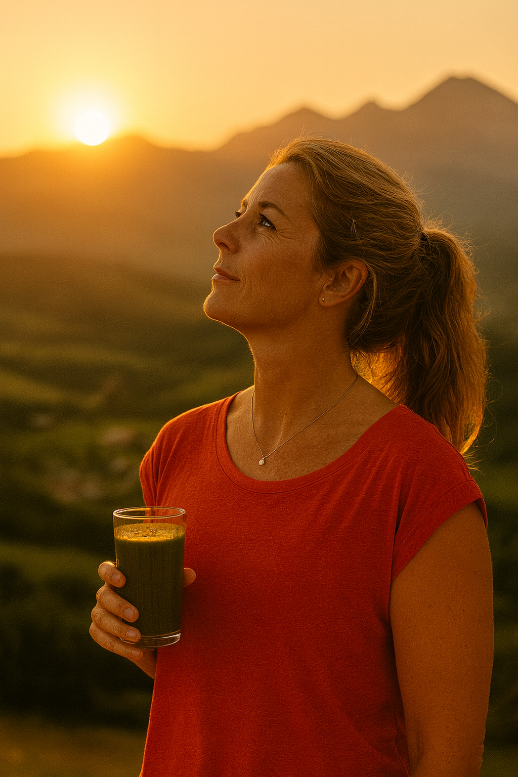 Jolien Stein met groene smoothie